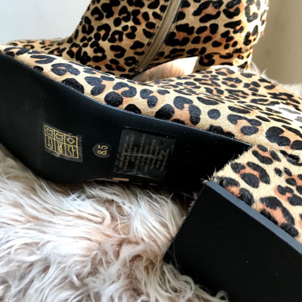 Jeffrey Campell Leopard Fur Ankle Boots -- 8.5 - Picture 3 of 5